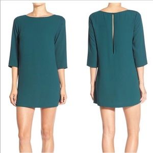 Leith Boatneck 3/4 Sleeve Crepe Shift Dress
